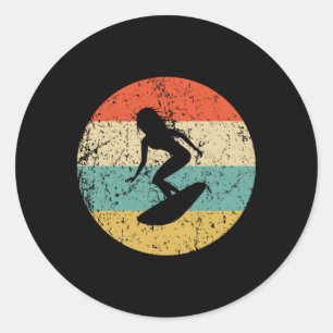 Surfing Shirt - Vintage Retro Surfer Classic Round Sticker