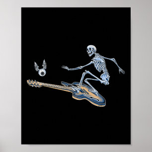 Surfing Skeleton - By Emek Artman Poster