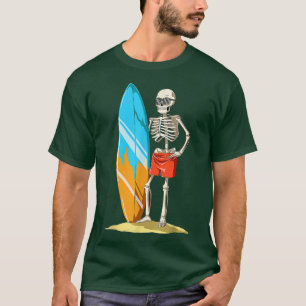 Surfing Skeleton Halloween Themed Surf Lovers T-Shirt