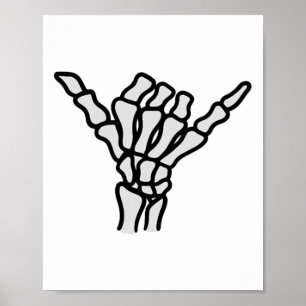 Surfing Skeleton Hand Shaka Sign Men Women