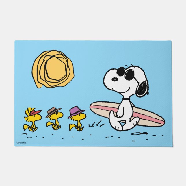 Surfing Snoopy Summer Doormat (Front)