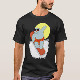 Surfing Snow Man Snowboard Snowman Cool Graphic De T-Shirt