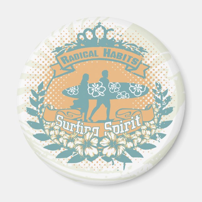 Surfing Spirit Tshirts and Gifts Magnet (Front)