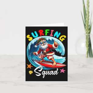 Surfing Squad Christmas In July Santa Hawaiian Fun Card