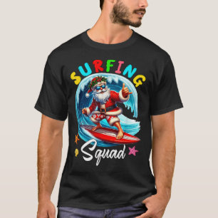 Surfing Squad Christmas In July Santa Hawaiian Fun T-Shirt