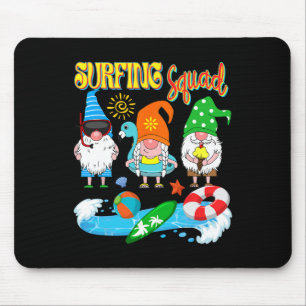 Surfing Squad Three Gnomes Hawaiian Surfing Summer Mouse Mat