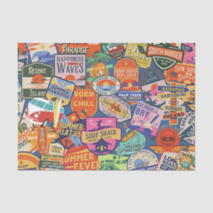 Surfing Stickers Tissue Paper