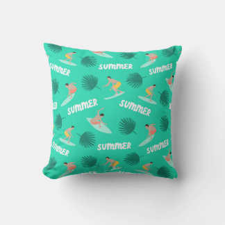 Surfing Summer Adventure Pattern Cushion