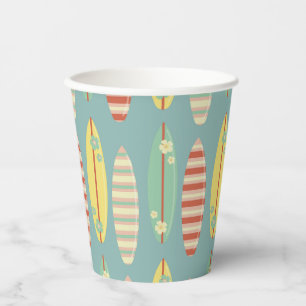 Surfing Summer Retro Surf Boards Summer Paper Cups
