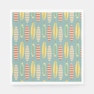 Surfing Summer Surf Boards Summer Birthday Napkin