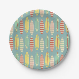 Surfing Summer Surf Boards Summer Birthday Paper Plate