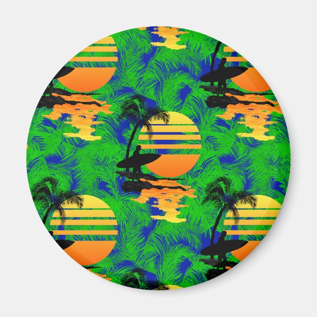 Surfing Sunset Magnet (Front)
