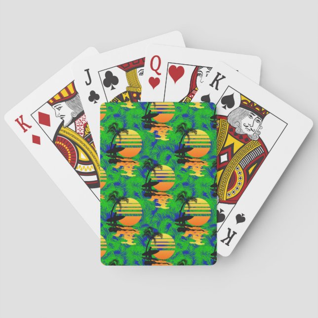 Surfing Sunset Playing Cards (Back)