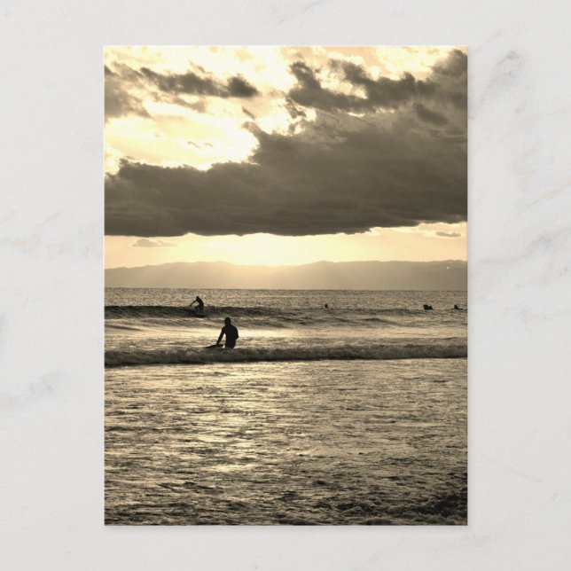Surfing Sunset: Shonan Coast, Japan Postcard (Front)