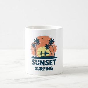 Surfing -Sunset Surfing  Coffee Mug