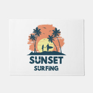 Surfing -Sunset Surfing Doormat