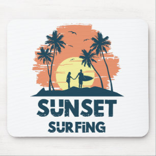 Surfing -Sunset Surfing Mouse Mat