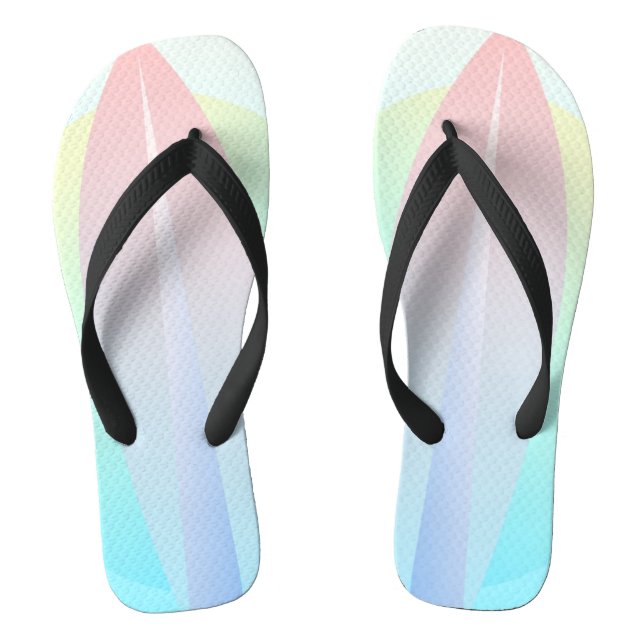 Surfing Surf Boarding Blue Pink Flip Flops (Footbed)