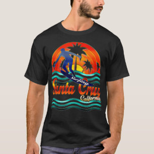 Surfing, Surfboard, Sunset in Santa Cruz Californi T-Shirt