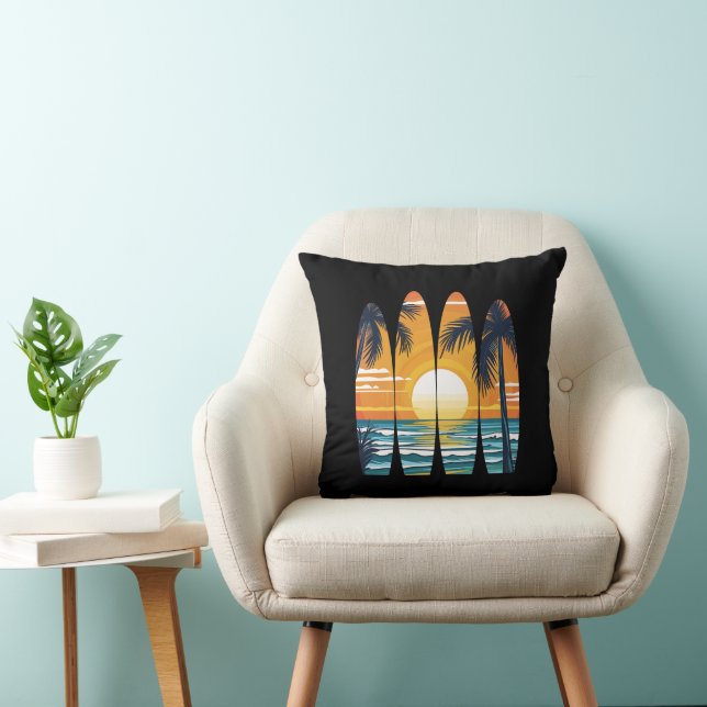 Surfing Surfboards Sunset Cushion (Chair)