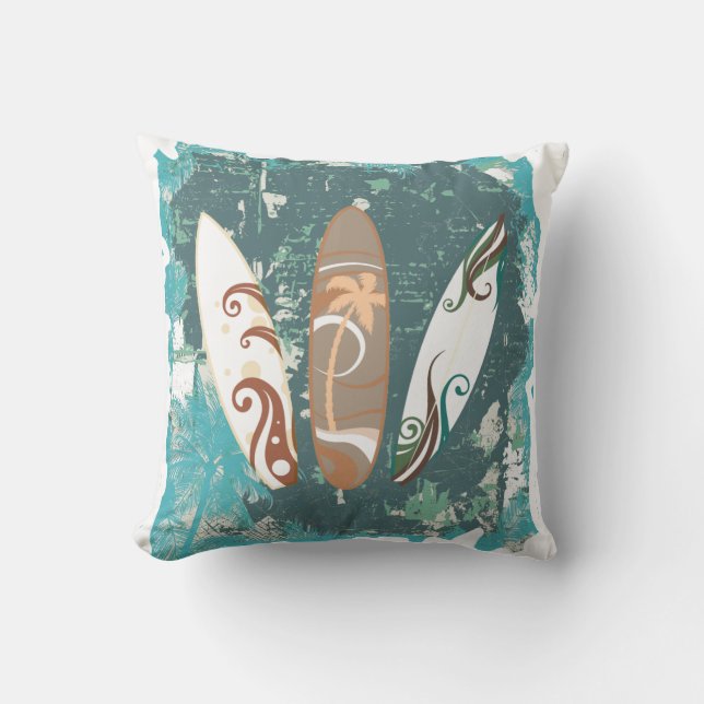 surfing surfboards throw pillows (Front)