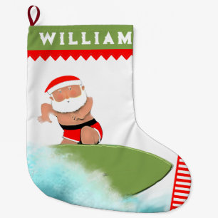 Surfing Surfer Large Christmas Stocking