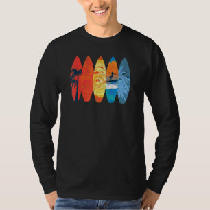 Surfing Surfer Palm Tree Surfboard Sunset Wave 1 T-Shirt