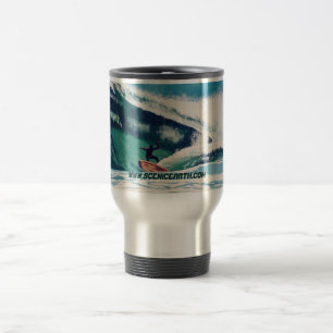 Surfing Surfer Tube Ride Ocean Wave Travel Mug Art