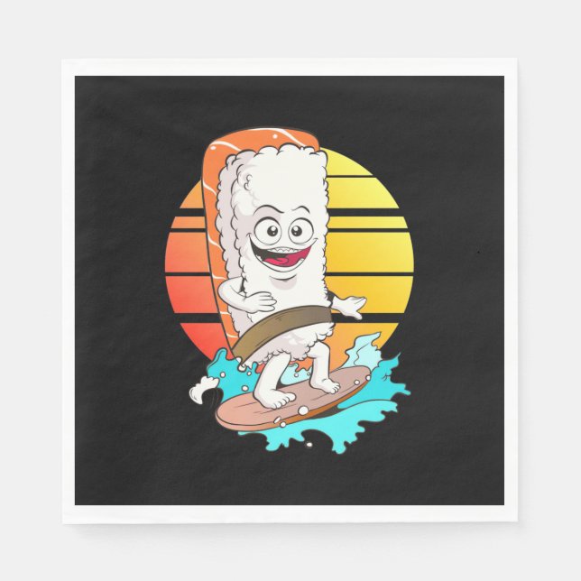 Surfing Sushi Napkin (Front)