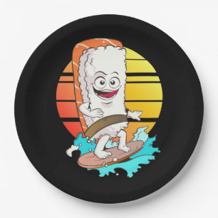 Surfing Sushi Paper Plate
