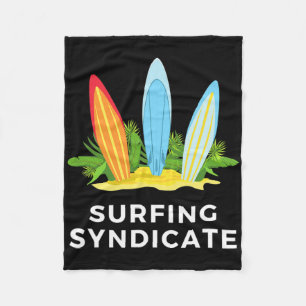 Surfing Syndicate Surfers Summer Surfboard Surf Fo Fleece Blanket
