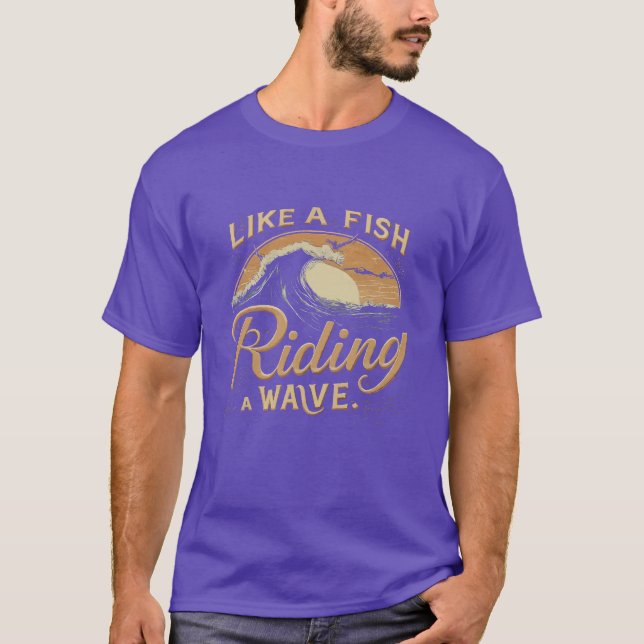 Surfing T-shirt for Beach Summer Holiday (Front)