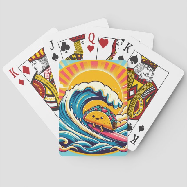 Surfing Taco Playing Cards (Back)