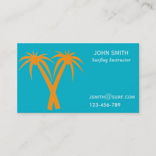 Surfing teacher Surf Instructor freelance Business Card (Front)