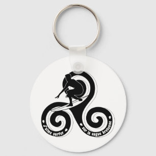 Surfing the Breton Wave (Man version) Key Ring