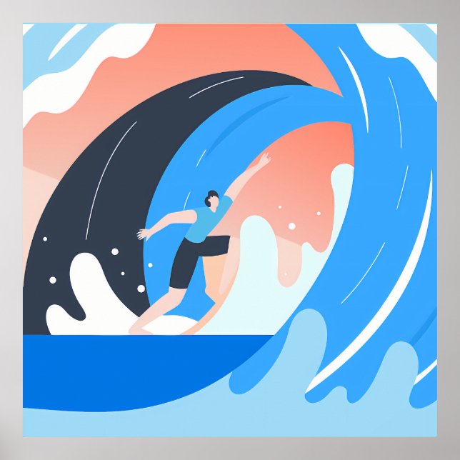 Surfing the Color Wave Poster (Front)