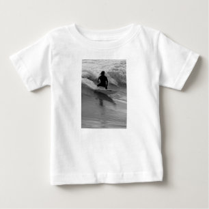 Surfing The Waves Grayscale Baby T-Shirt