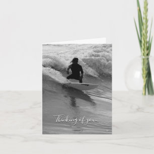 Surfing The Waves Grayscale Thinking Of Card