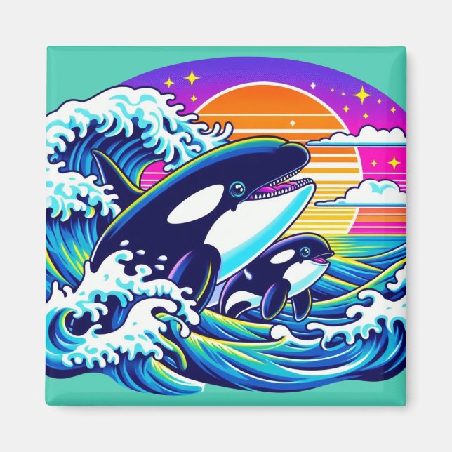 Surfing the Waves Magnet (Front)