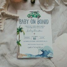 Surfing Theme Baby Shower Invitation Beach Baby 