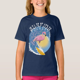 Surfing Therapy - Summer Flamingo T-Shirt