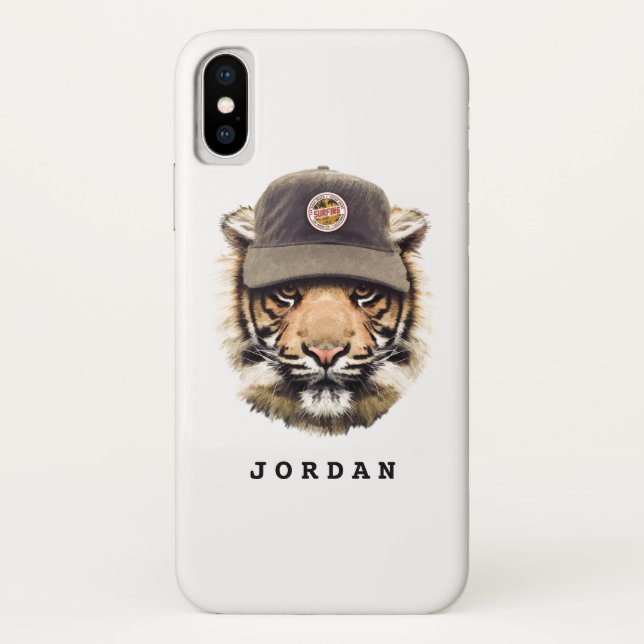 Surfing Tiger | Add Your Name Case-Mate iPhone Case (Back)
