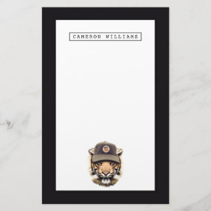 Surfing Tiger Add Your Name Stationery