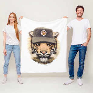 Surfing Tiger Fleece Blanket