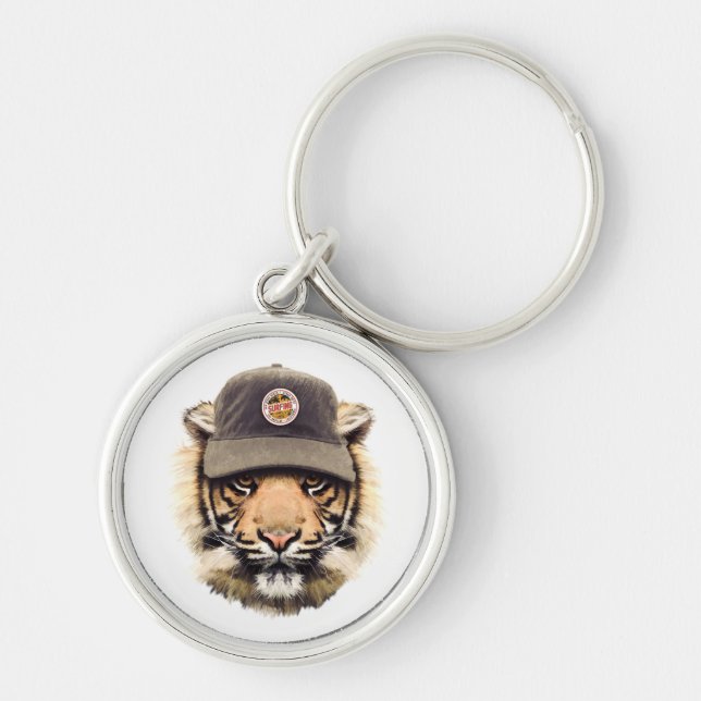 Surfing Tiger Key Ring (Front)
