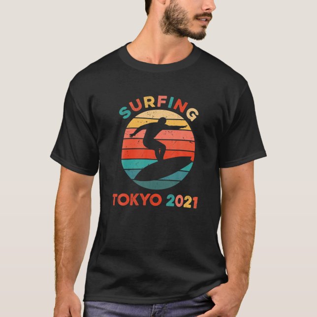 Surfing Tokyo Games 2021 Tsurigasaki Beach Surfer T-Shirt (Front)