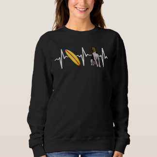 Surfing Treeing Walker Coonhound Heartbeat Dog Sweatshirt