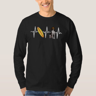 Surfing Treeing Walker Coonhound Heartbeat Dog T-Shirt