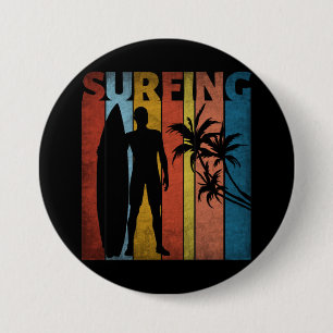 SURFING TROPICAL SUMMER 7.5 CM ROUND BADGE