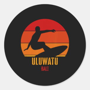Surfing Uluwatu Li, Indonesian Surfer Classic Round Sticker